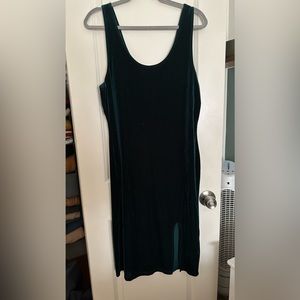 Emerald green velvet dress
